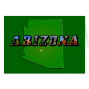 Mapa de Arizona y texto de imagen