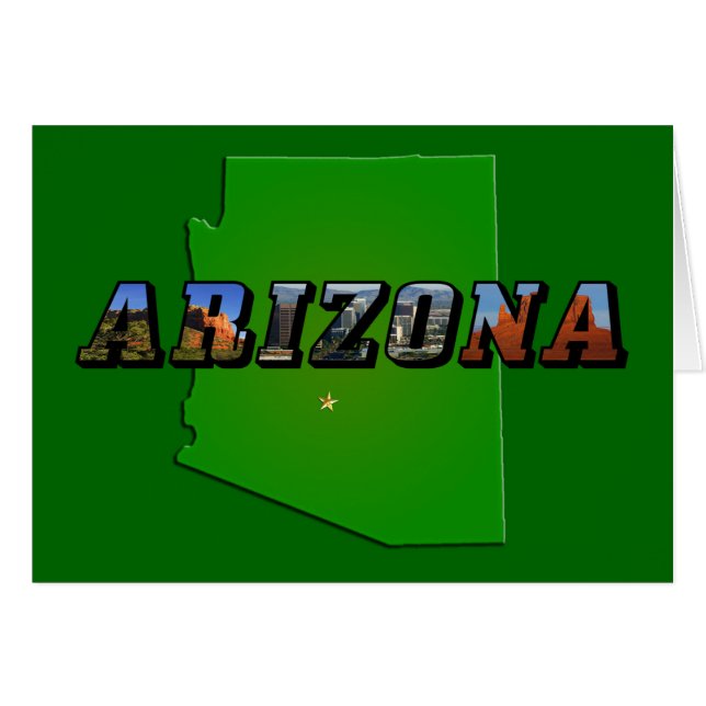 Mapa de Arizona y texto de imagen (Anverso (Horizontal))