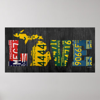Mapa de arte de placa de matrícula reciclada de Mi