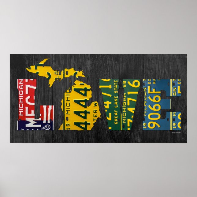 Mapa de arte de placa de matrícula reciclada de Mi (Frente)