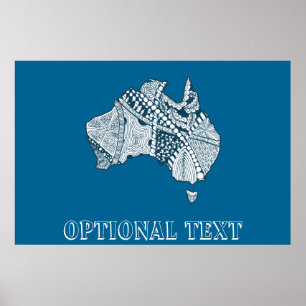 Mapa de arte decorativo de Australia
