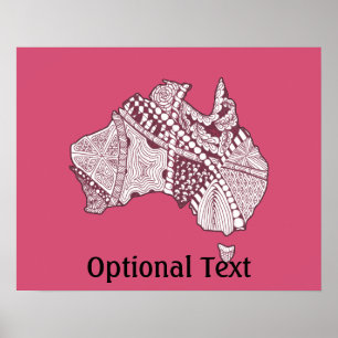 Mapa de arte decorativo de Australia