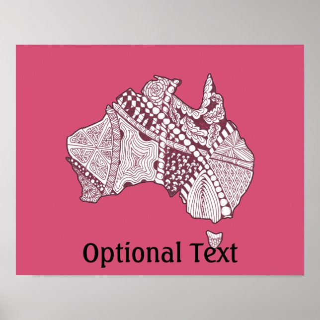 Mapa de arte decorativo de Australia (Frente)