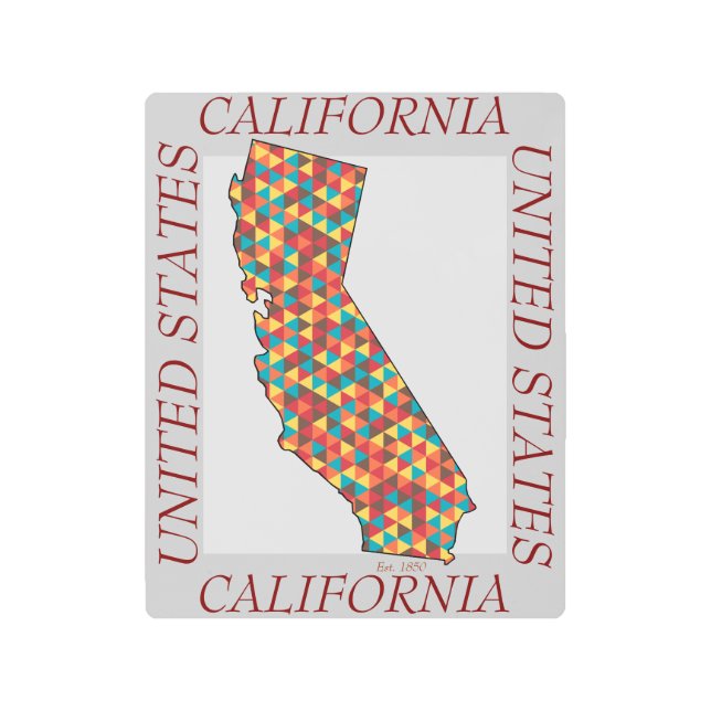 Mapa de arte Metalizado de California (Anverso)