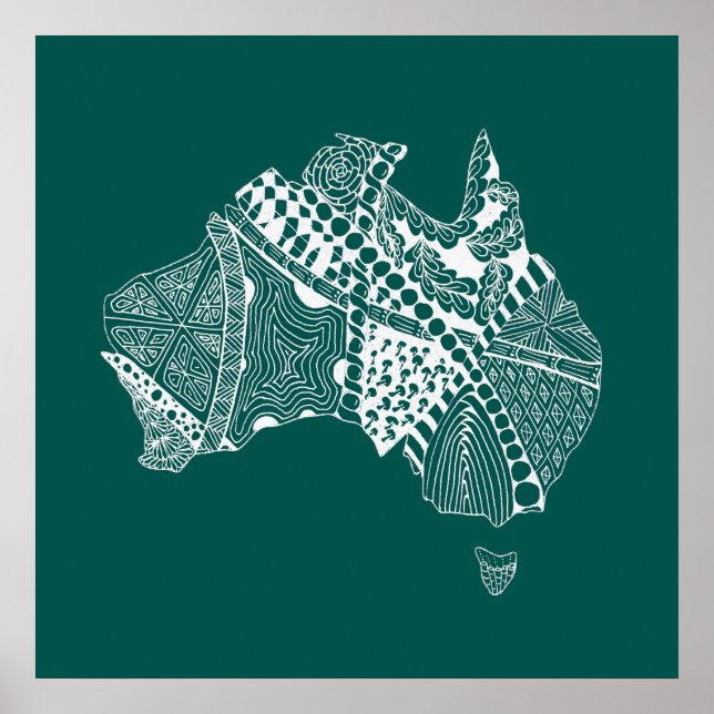 Mapa de arte original de Australia - Elige tu colo (Frente)