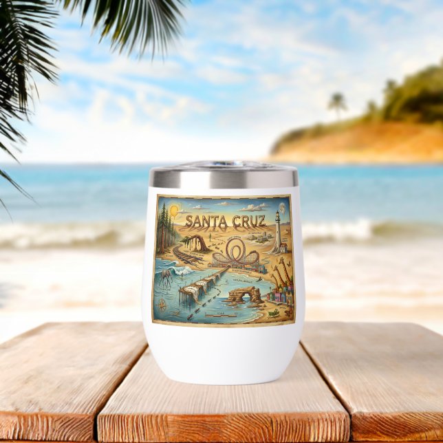 Mapa de arte pop de Santa Cruz – Destacado punto d (Playa (girada))