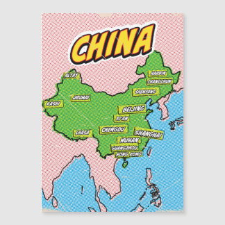Mapa de Arte Pop ilustrado de China