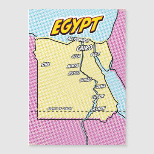 Mapa de arte pop ilustrado de Egipto