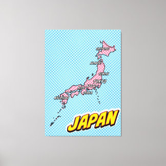 Mapa de Arte Pop ilustrado de Japón