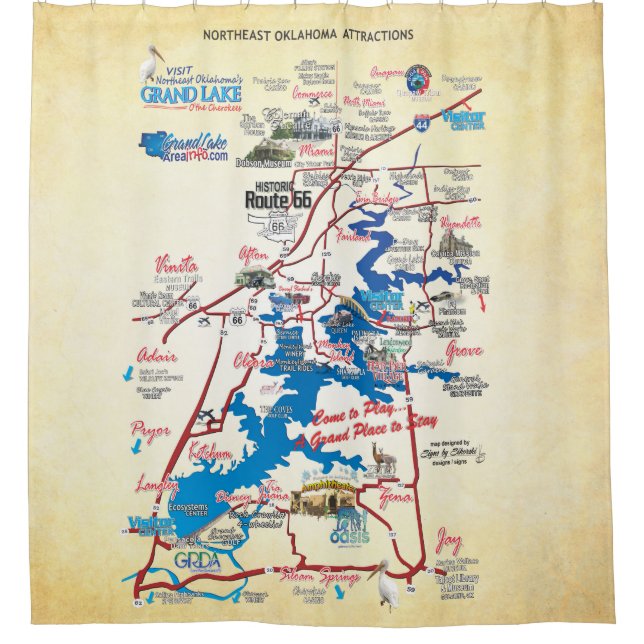 mapa de atracciones neok cortina de ducha (Anverso)