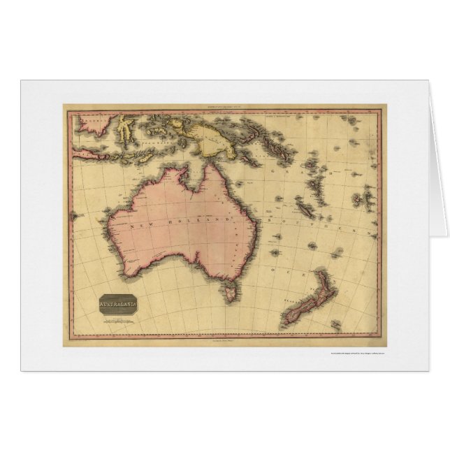 Mapa de Australia Asia de Juan Pinkerton 1818 (Anverso (Horizontal))