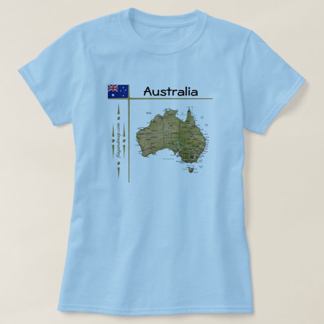 Mapa de Australia + Marca + Título camiseta (Diseño del anverso)