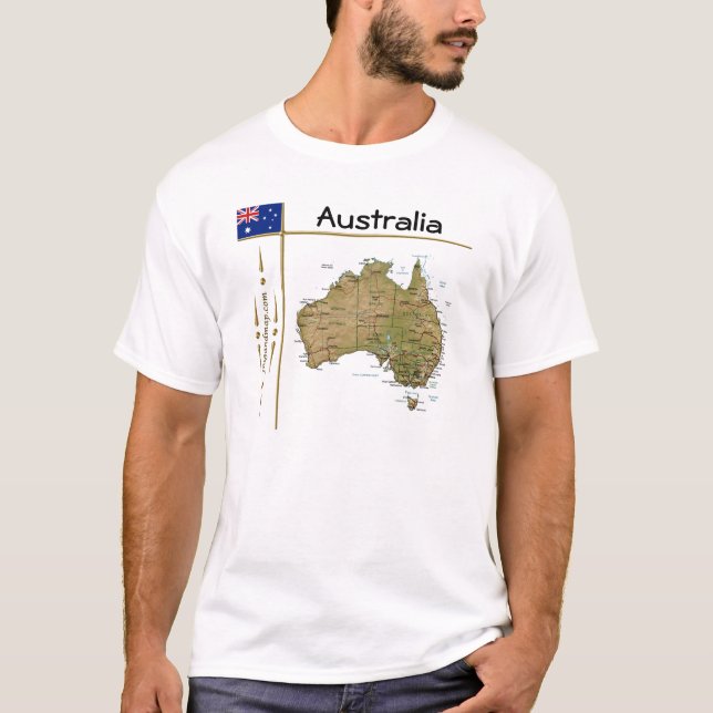 Mapa de Australia + Marca + Título camiseta (Anverso)