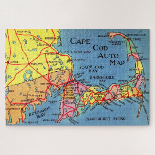 Mapa de automóvil de Cape Cod 20x30 Rompecabezas