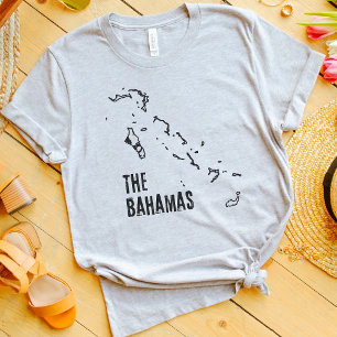 Mapa de Bahamas de camisetas con camisetas
