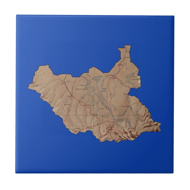 Mapa de baldosas de Sudán del Sur (Frente)