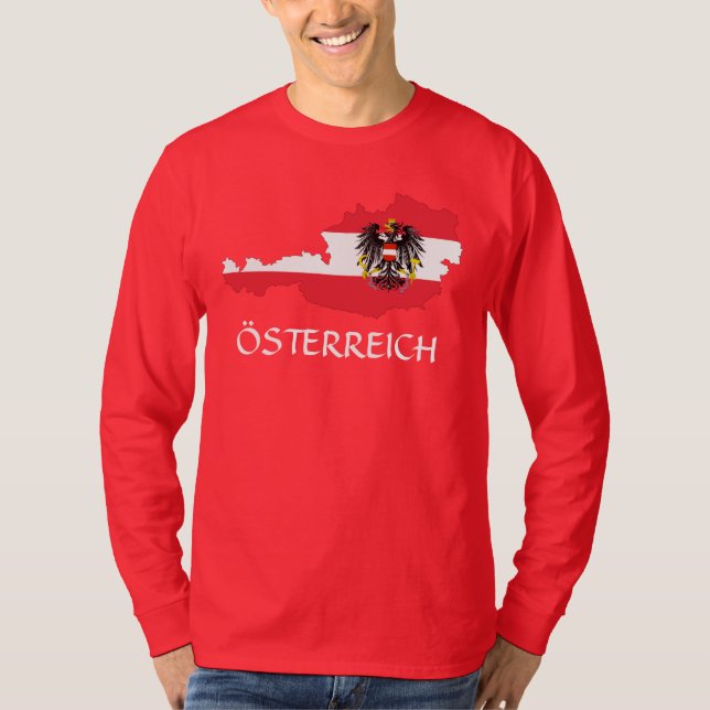 Mapa de bandera de Austria "Österreich" camiseta d (Anverso)