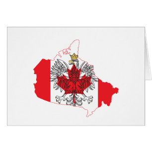 Mapa de bandera de Canadá en Polonia