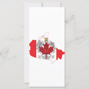 Mapa de bandera de Canadá en Polonia