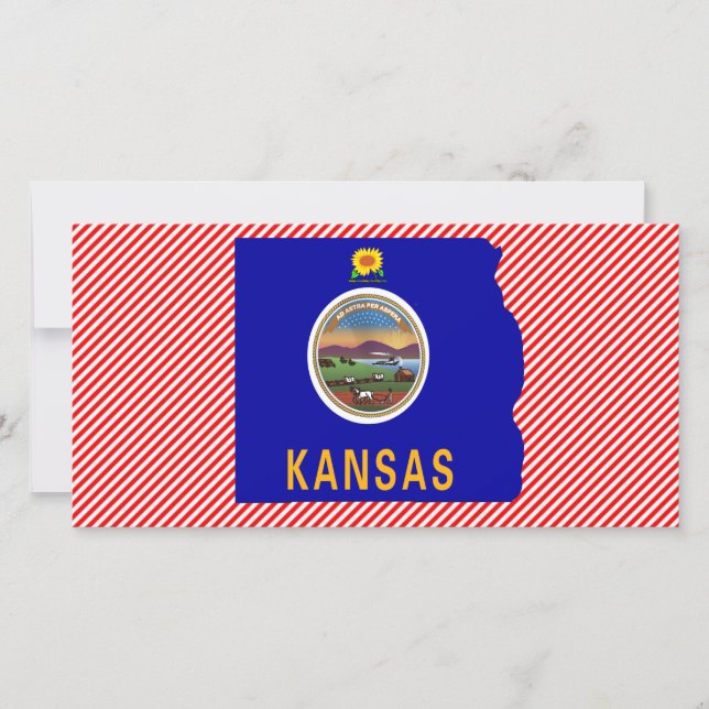 Mapa de Bandera de Kansas (Anverso)