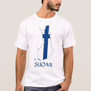 Mapa de bandera de la camiseta de Suomi (Finlandia