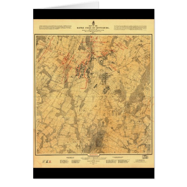 Mapa de batalla de Gettysburg por John Bachelder (Frente)