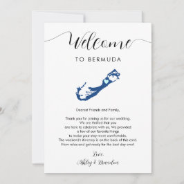 Mapa de Bermudas Boda Carta de bienvenida tarjeta 