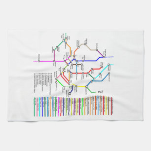 Mapa de bicicletas de Washington DC 16x24 toalla d