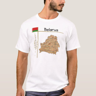 Mapa de Bielorrusia + Bandera + Cargo camiseta