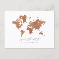 Mapa de boda de color de agua rojada invitación