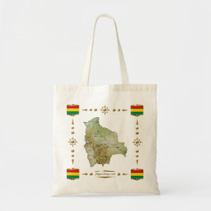 Mapa de Bolivia + Bolsa de Banderas