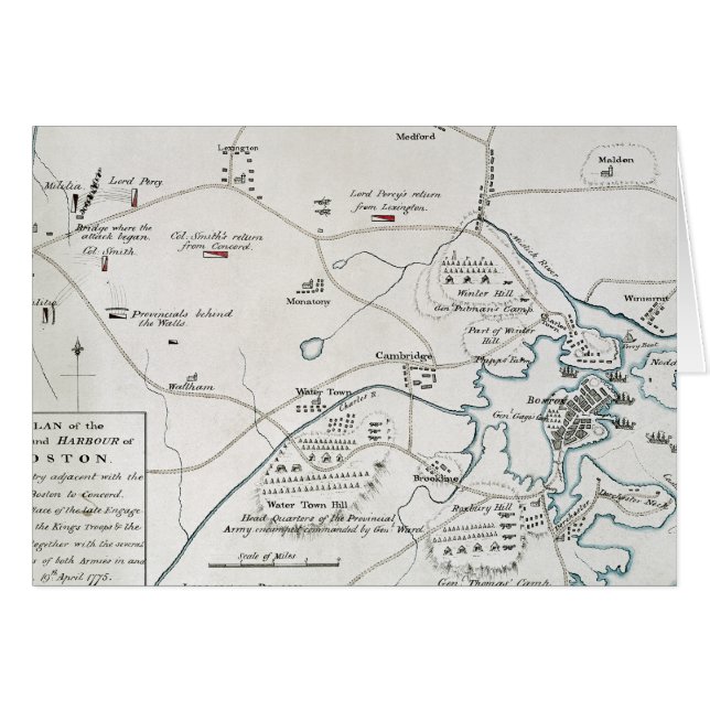 MAPA DE BOSTON-CONCORD, 1775 (Anverso (Horizontal))