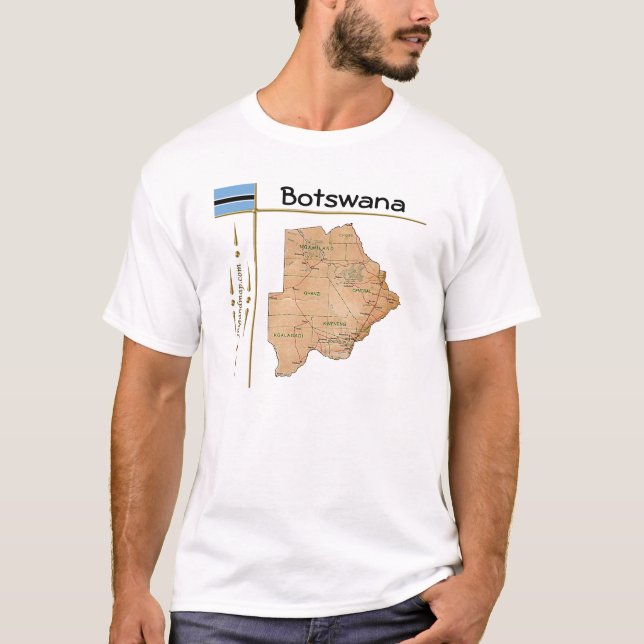 Mapa de Botsuana + Bandera + Cargo camiseta (Anverso)
