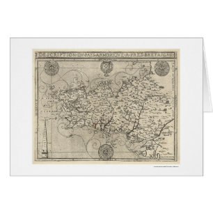 Mapa de Bretaña y de Francia por Tavernier 1594