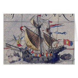 Mapa de buques de altura de la tarjeta de felicita