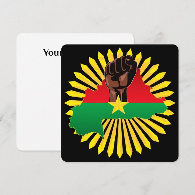 Mapa de Burkina, bandera y puño de la revolución (Anverso / Reverso)