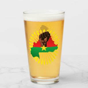 Mapa de Burkina, bandera y puño de la revolución