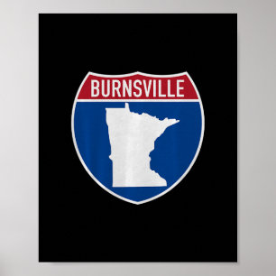 Mapa de Burnsville Minnesota Señal de Carretera In