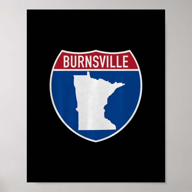 Mapa de Burnsville Minnesota Señal de Carretera In (Frente)