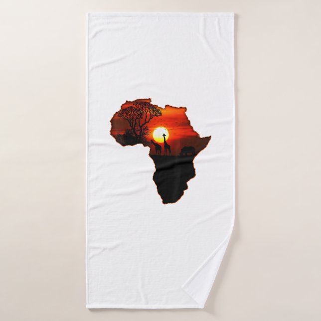Mapa De Camisas De África Tee Sol Sudafricano (Toalla de baño)