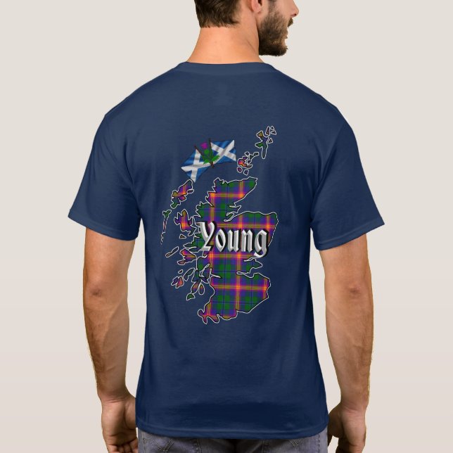 Mapa de camiseta de Escocia para jóvenes con disti (Reverso)