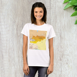 Mapa de camisetas de mujeres de Kirguistán