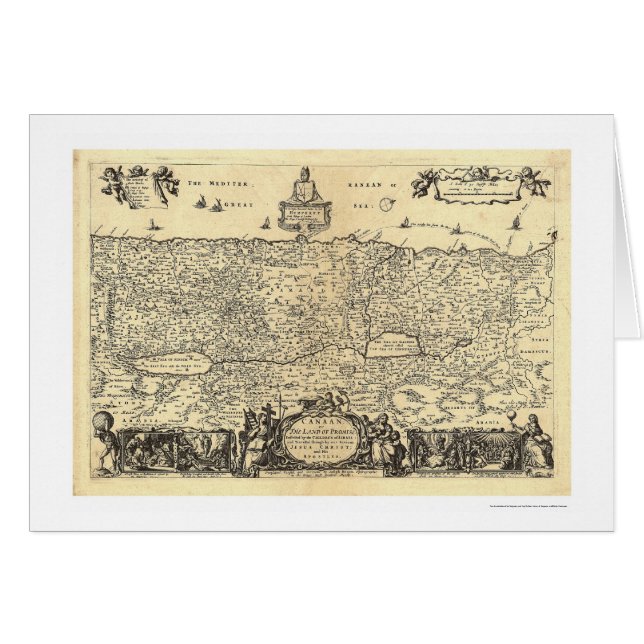 Mapa de Canaan la tierra de la promesa por Moxon (Anverso (Horizontal))