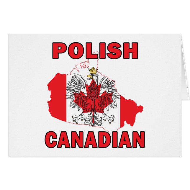 Mapa de Canadá con bandera polaca (Anverso (Horizontal))