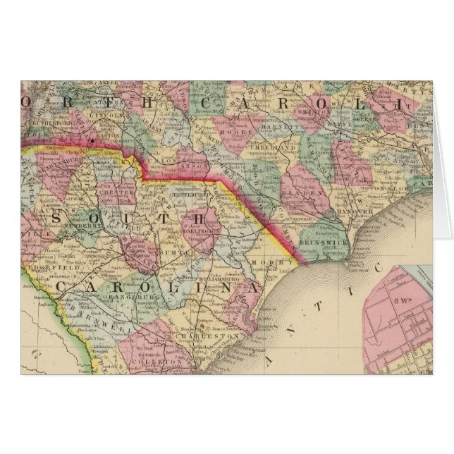 Mapa de Carolina del Norte por Mitchell (Anverso (Horizontal))
