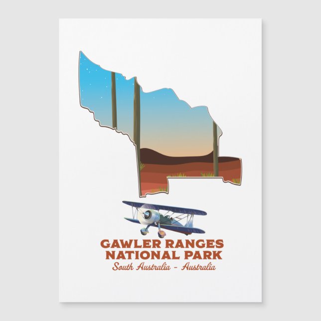 mapa de carteles de viaje de Gawler ranges (Anverso)