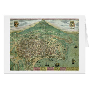 Mapa de Catania, de "Civitates Orbis Terrarum"
