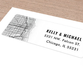 Mapa de Chicago Temático | Etiqueta de retorno