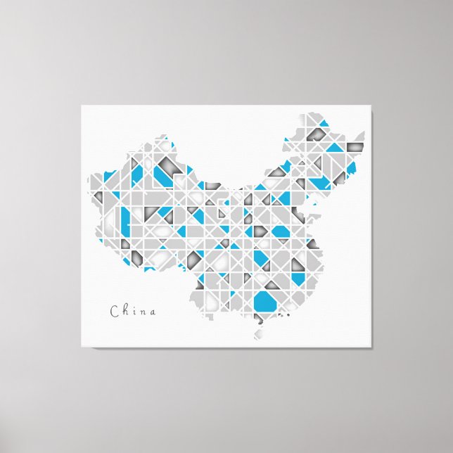 Mapa de China | Arte Crystal Diamond Style (Anverso)