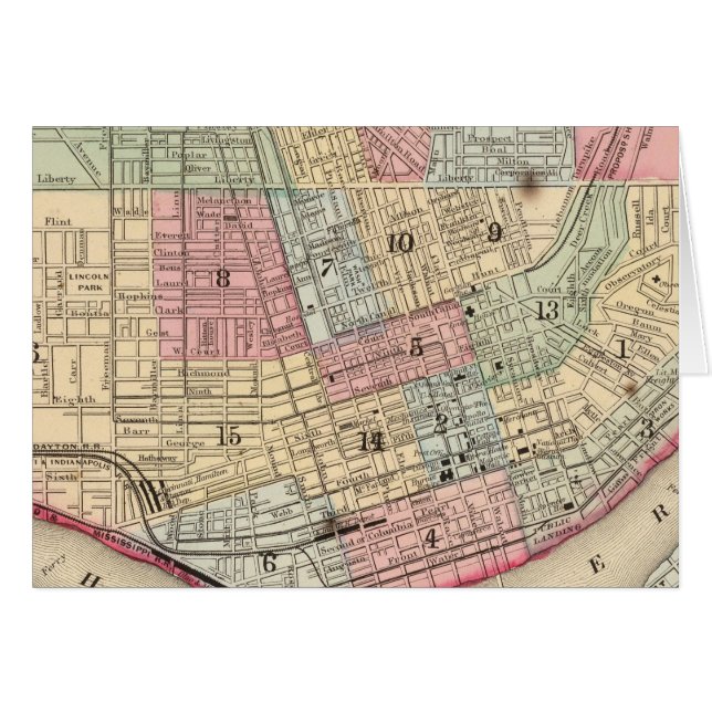 Mapa de Cincinnati por Mitchell (Anverso (Horizontal))